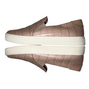 Cole Haan GrandPro Spectator Peach Croc Embossed Leather Slip On Sneakers Size 8